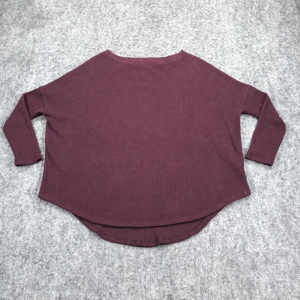 We The Free Shirt Womens XS Purple Waffle Knit Dolman Sleeve Oversized Top